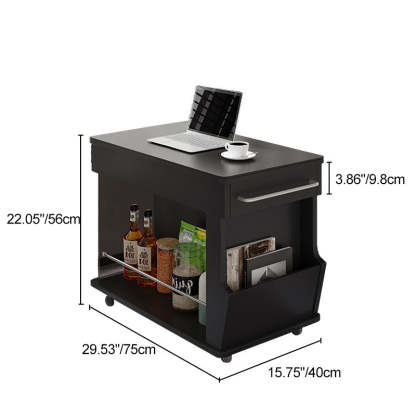 Minimalist Swivel Wood 3-Tier Side Table