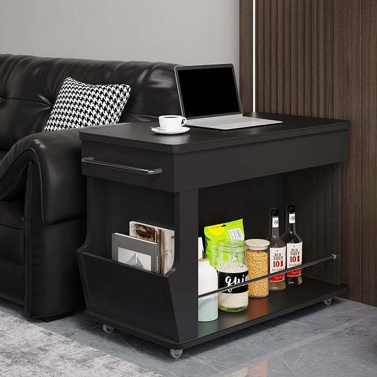 Minimalist Swivel Wood 3-Tier Side Table