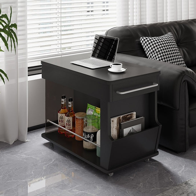 Minimalist Swivel Wood 3-Tier Side Table