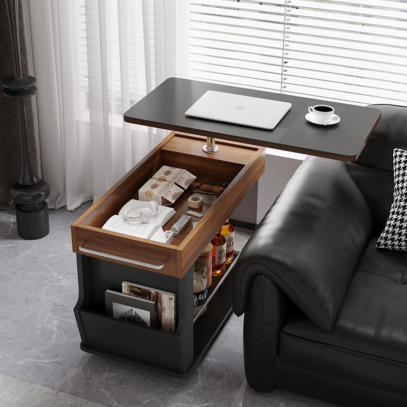 Minimalist Swivel Wood 3-Tier Side Table