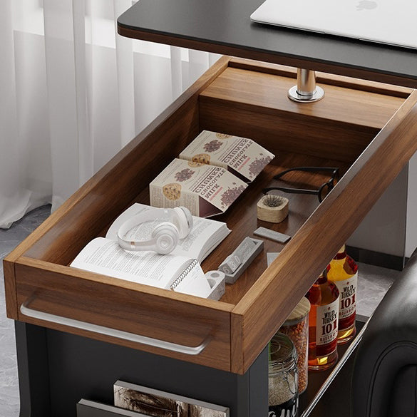 Minimalist Swivel Wood 3-Tier Side Table