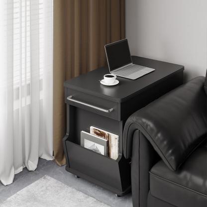 Minimalist Swivel Wood 3-Tier Side Table