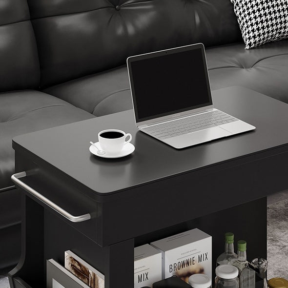 Minimalist Swivel Wood 3-Tier Side Table