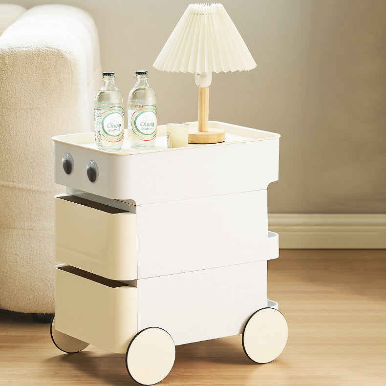 Scandinavian Removable 2/3-Drawer Side Table — 2 / Orange / Moon Wheel