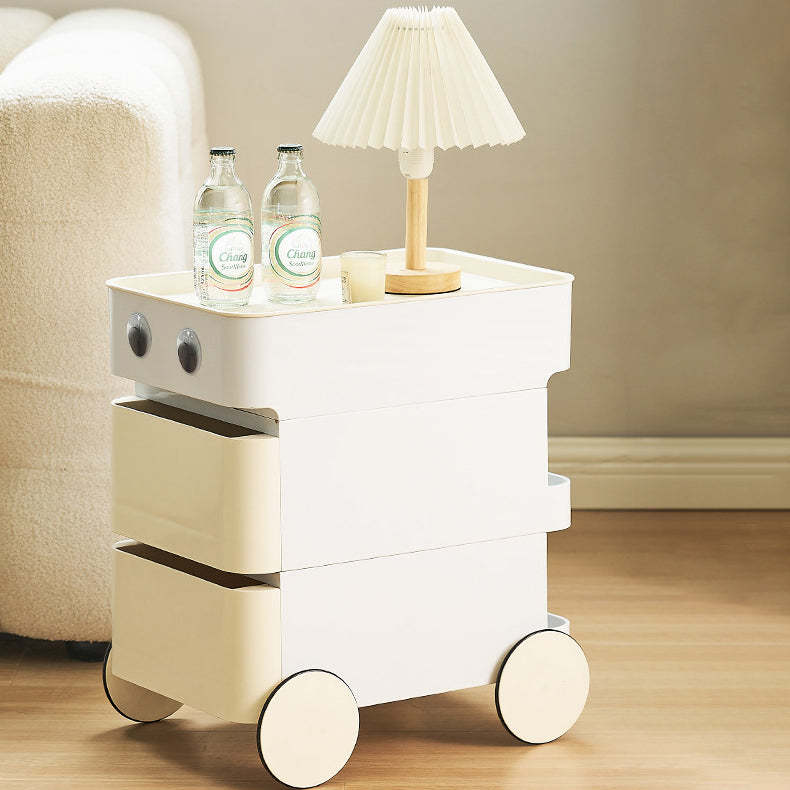 Scandinavian Removable 2/3-Drawer Side Table — 2 / Orange / Moon Wheel