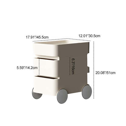 Scandinavian Removable 2/3-Drawer Side Table — 2 / Beige / Universal Wheel