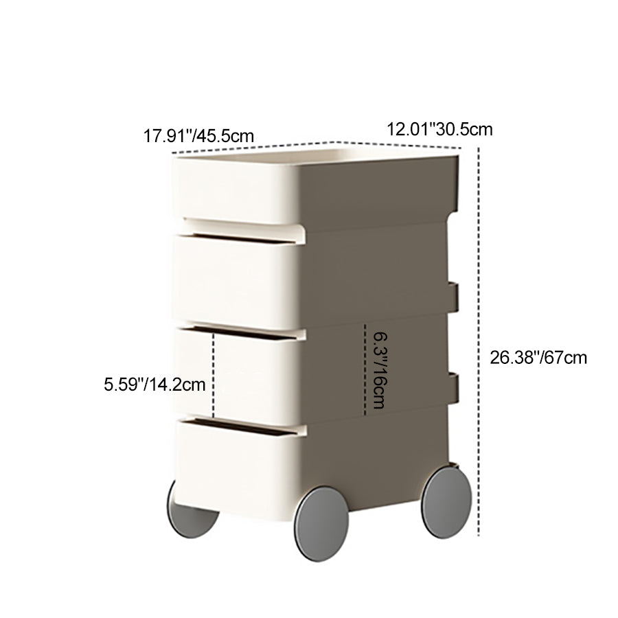 Scandinavian Removable 2/3-Drawer Side Table — 3 / Orange / Moon Wheel