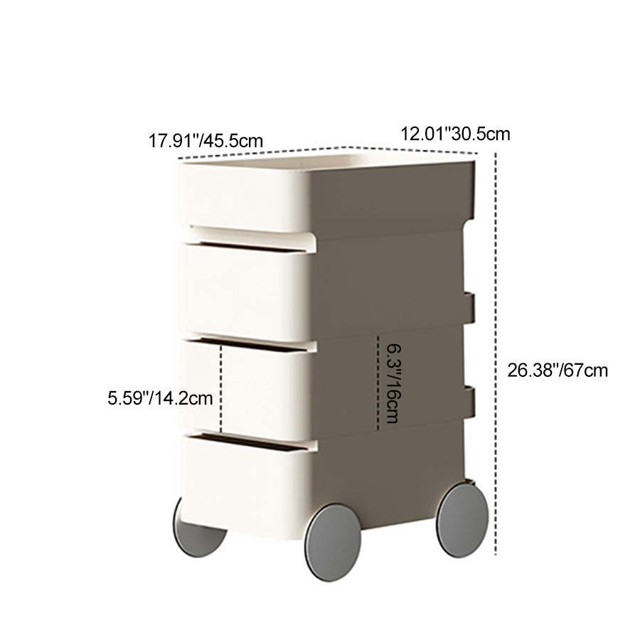 Scandinavian Removable 2/3-Drawer Side Table — 3 / Orange / Moon Wheel
