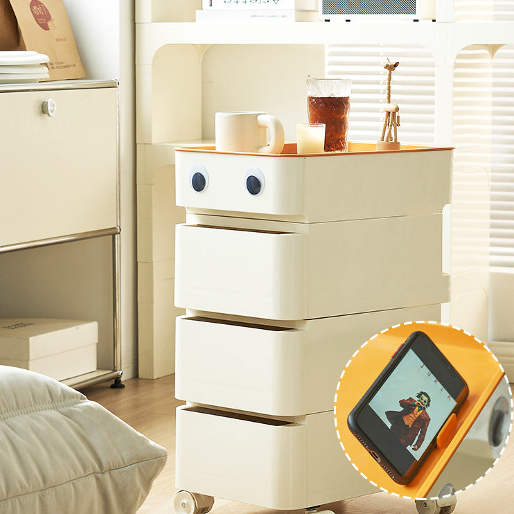 Scandinavian Removable 2/3-Drawer Side Table — 3 / Beige / Universal Wheel