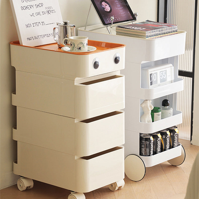 Scandinavian Removable 2/3-Drawer Side Table — 2 / Orange / Universal Wheel