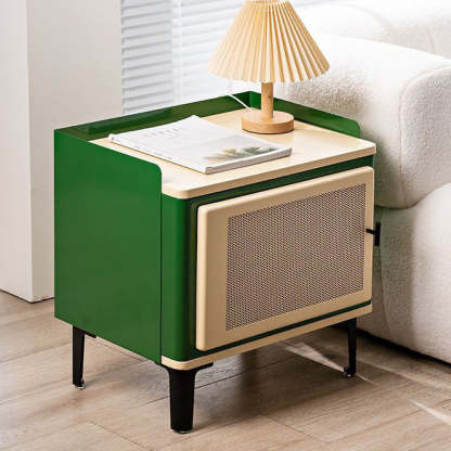 Scandinavian Wood Panel 1-Cabinet Nightstand