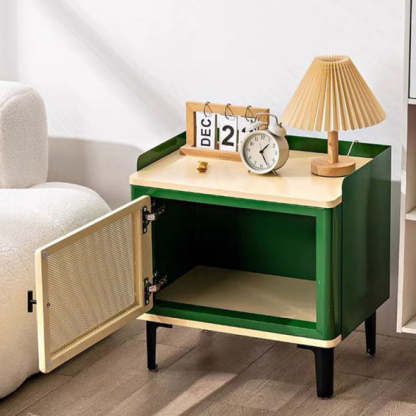 Scandinavian Wood Panel 1-Cabinet Nightstand