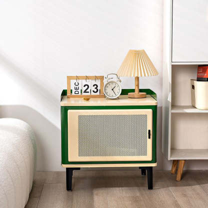 Scandinavian Wood Panel 1-Cabinet Nightstand