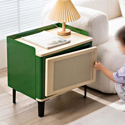 Scandinavian Wood Panel 1-Cabinet Nightstand