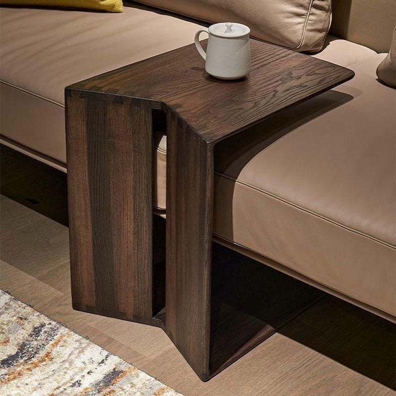 Brown triangle ash end & side tables