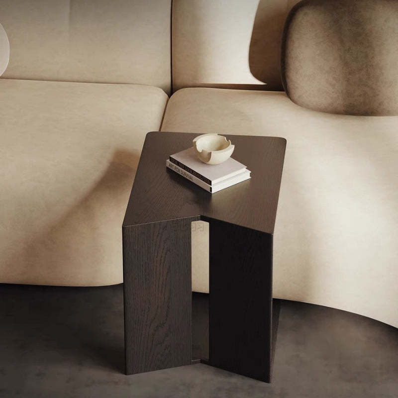 Minimalist Triangle Ash Wood Side Table