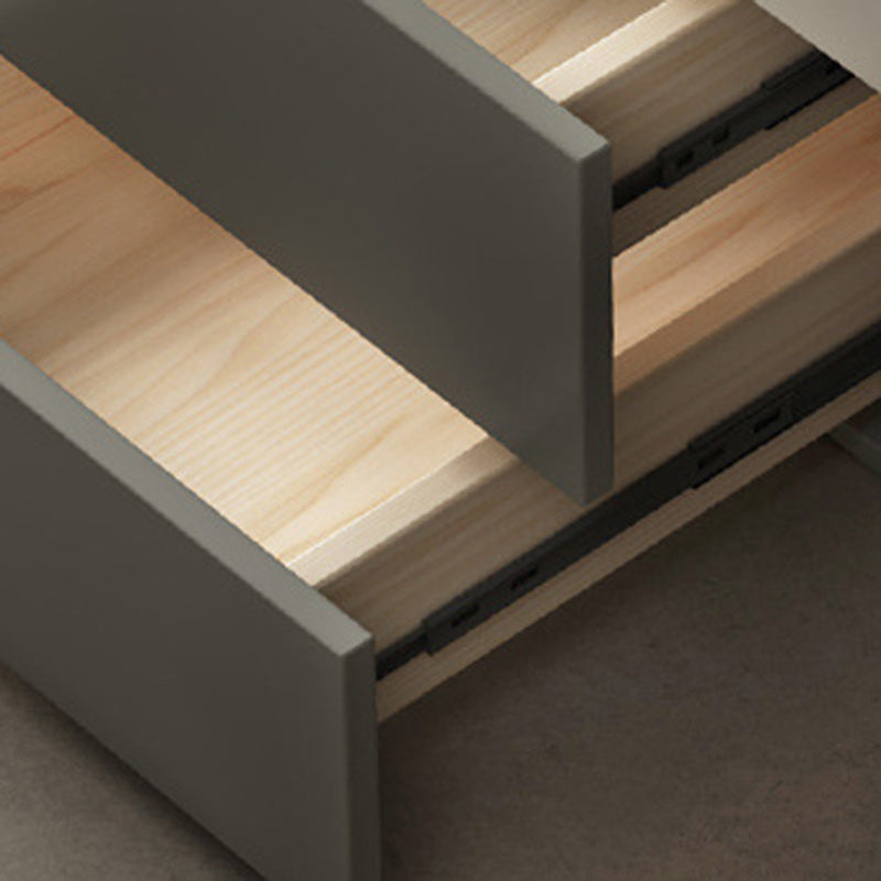 Scandinavian Oval Wood Rock Slab 2-Drawer Coffee Table