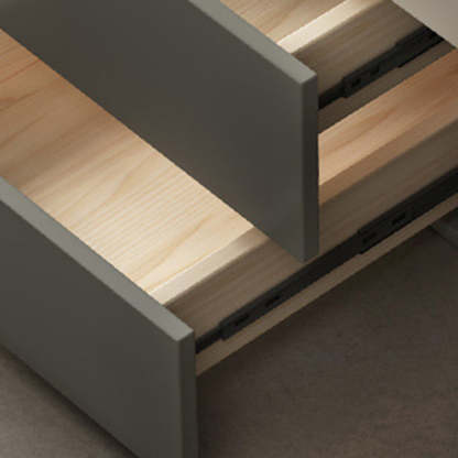 Scandinavian Oval Wood Rock Slab 2-Drawer Coffee Table