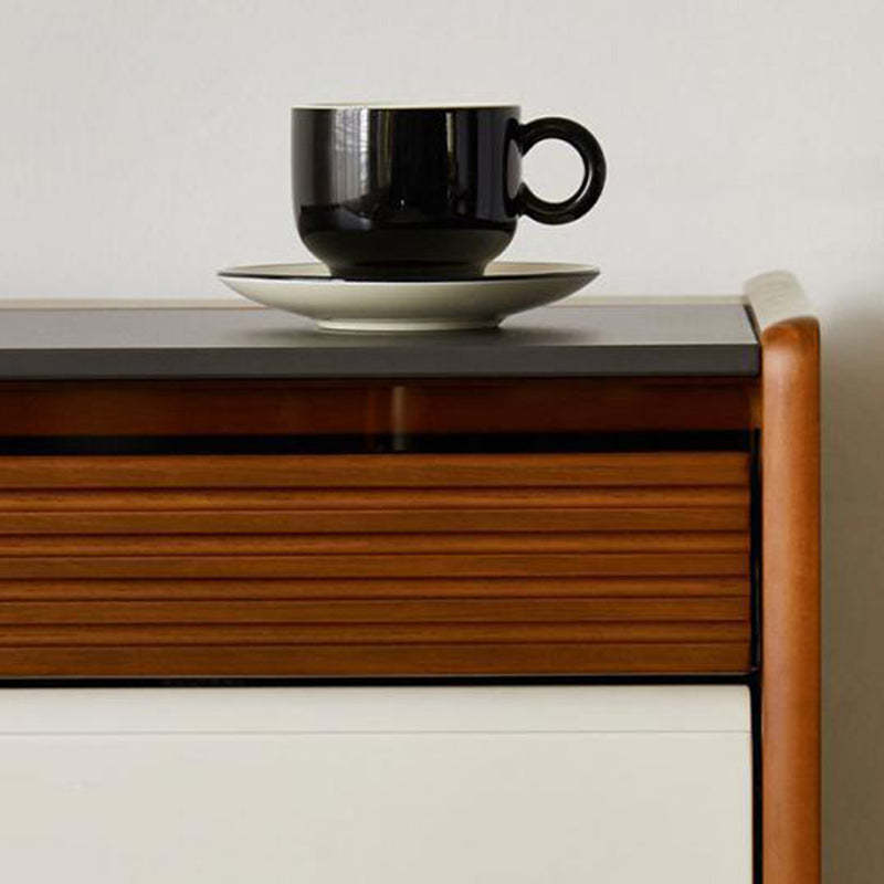 Vintage Pine Steel 1-Cabinet Side Table