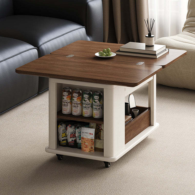 Scandinavian Foldable Wood Coffee Table 1-Drawer