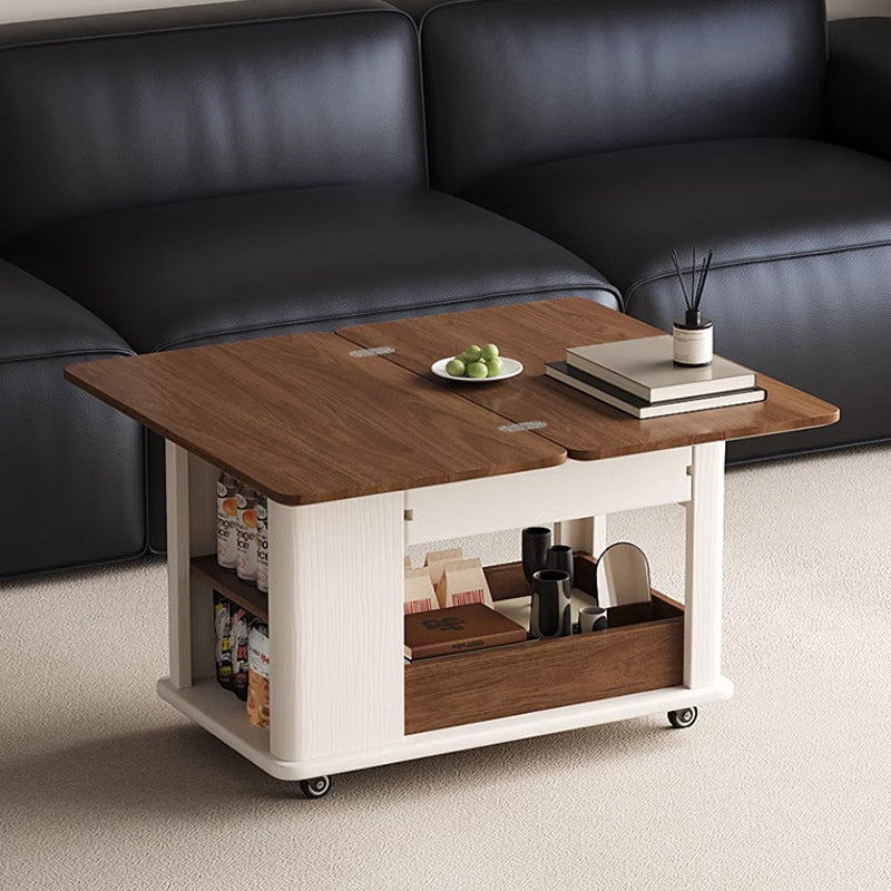 Lighom nordic 1-drawer foldable wood coffee tables