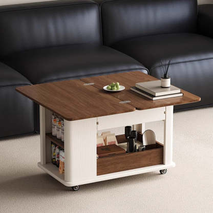 Scandinavian Foldable Wood Coffee Table 1-Drawer