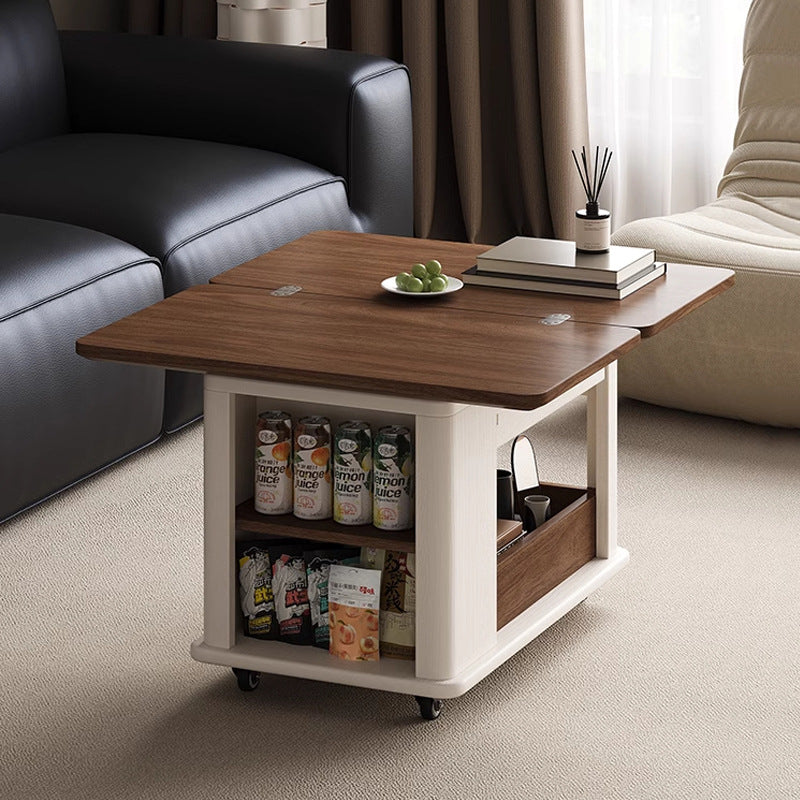 Scandinavian Foldable Wood Coffee Table 1-Drawer