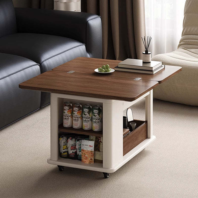 Scandinavian Foldable Wood Coffee Table 1-Drawer