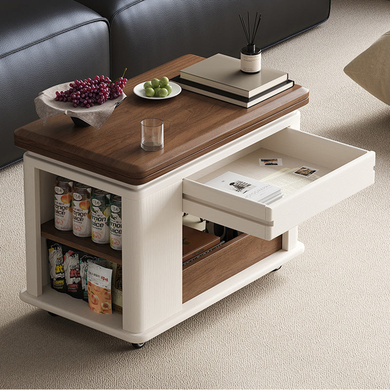 Scandinavian Foldable Wood Coffee Table 1-Drawer