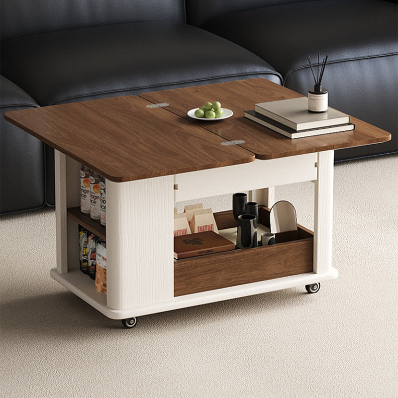 Scandinavian Foldable Wood Coffee Table 1-Drawer