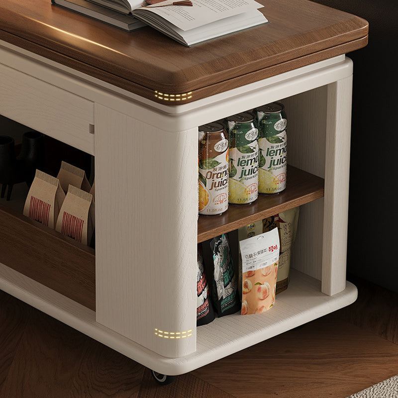 Scandinavian Foldable Wood Coffee Table 1-Drawer