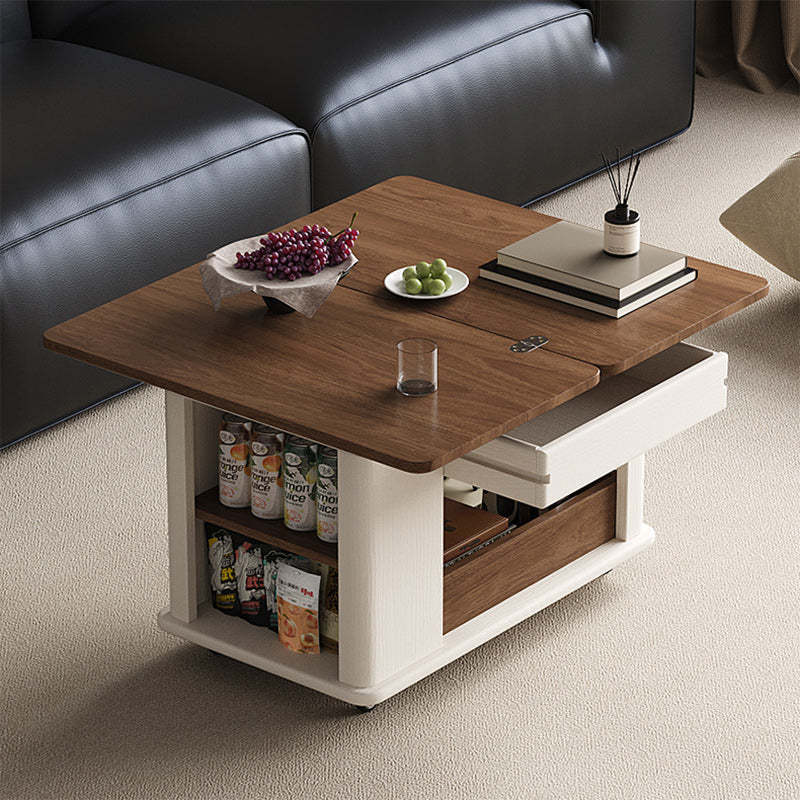 Scandinavian Foldable Wood Coffee Table 1-Drawer