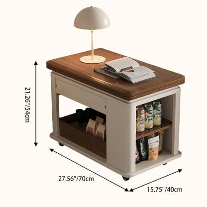 Scandinavian Foldable Wood Coffee Table 1-Drawer
