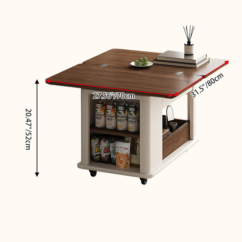 Scandinavian Foldable Wood Coffee Table 1-Drawer