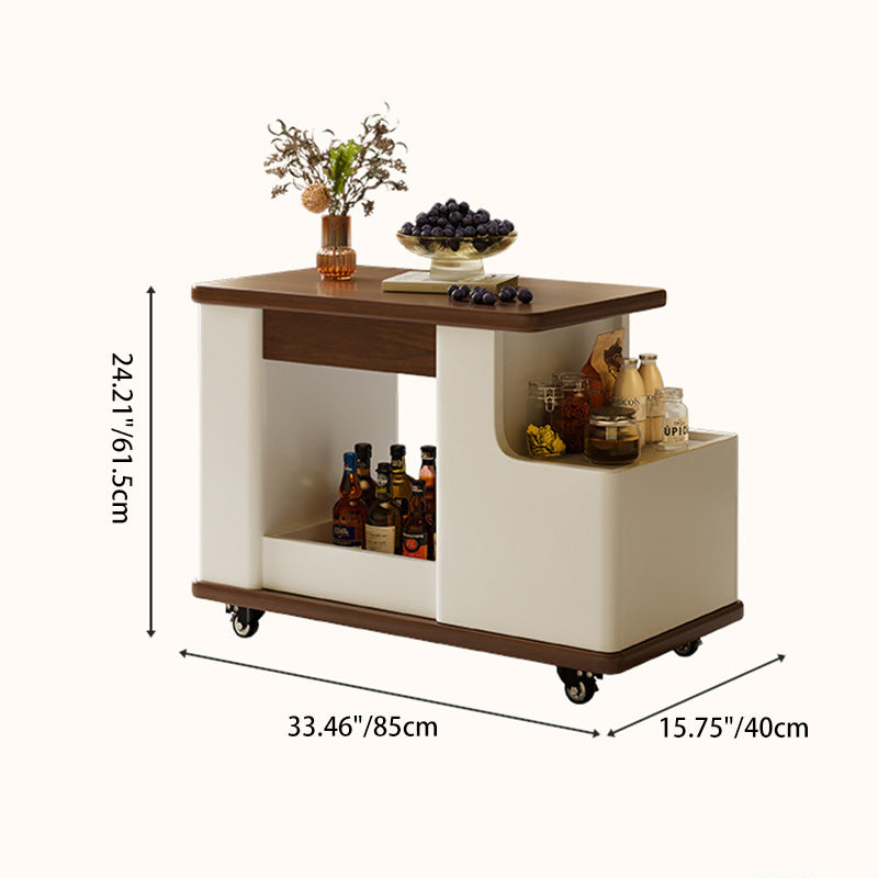 Minimalist Liftable Trapezoidal Wood Plank Side Table