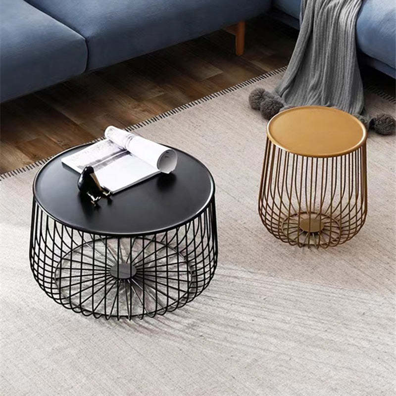 Minimalist Pumpkin Iron Coffee Table — A - Removable Tabletop / Gold