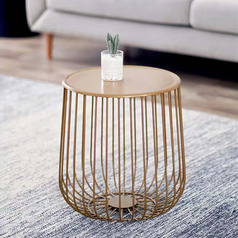 Minimalist Pumpkin Iron Coffee Table — B - Non-removable Tabletop / Black