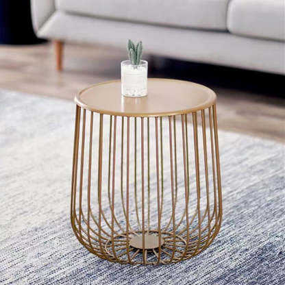 Minimalist Pumpkin Iron Coffee Table — B - Non-removable Tabletop / Black