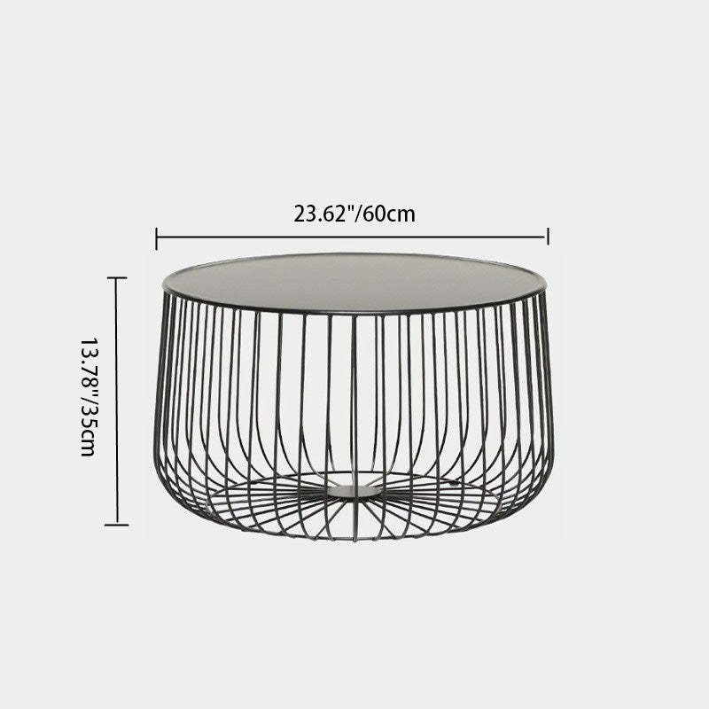 Minimalist Pumpkin Iron Coffee Table — A - Removable Tabletop / Black
