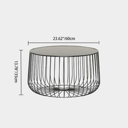Minimalist Pumpkin Iron Coffee Table — A - Removable Tabletop / Black