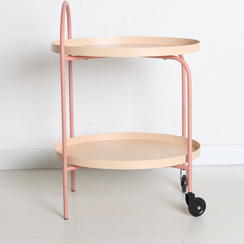 Scandinavian Oval Iron Metal 2-Tier Side Table