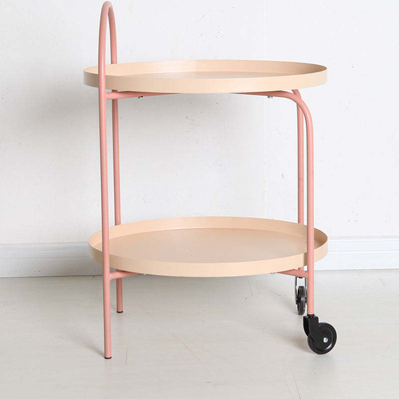 Scandinavian Oval Iron Metal 2-Tier Side Table