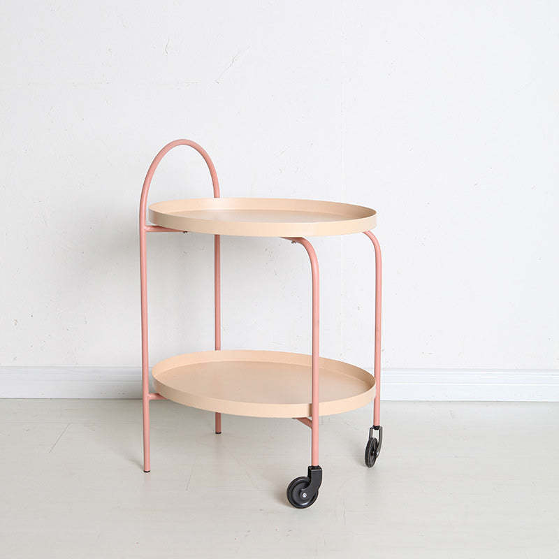 Scandinavian Oval Iron Metal 2-Tier Side Table
