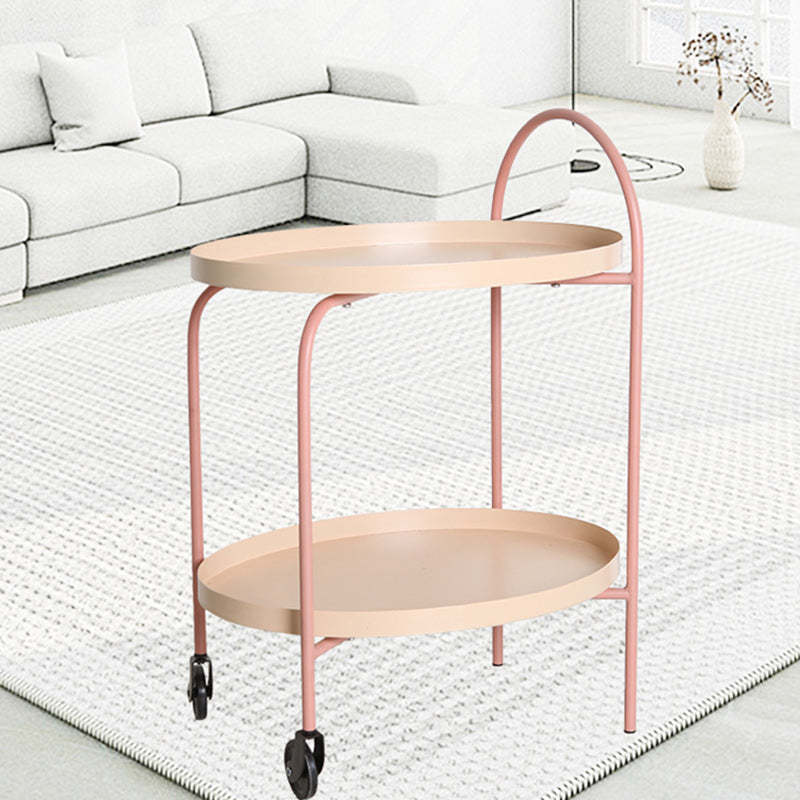 Scandinavian Oval Iron Metal Side Table — Black