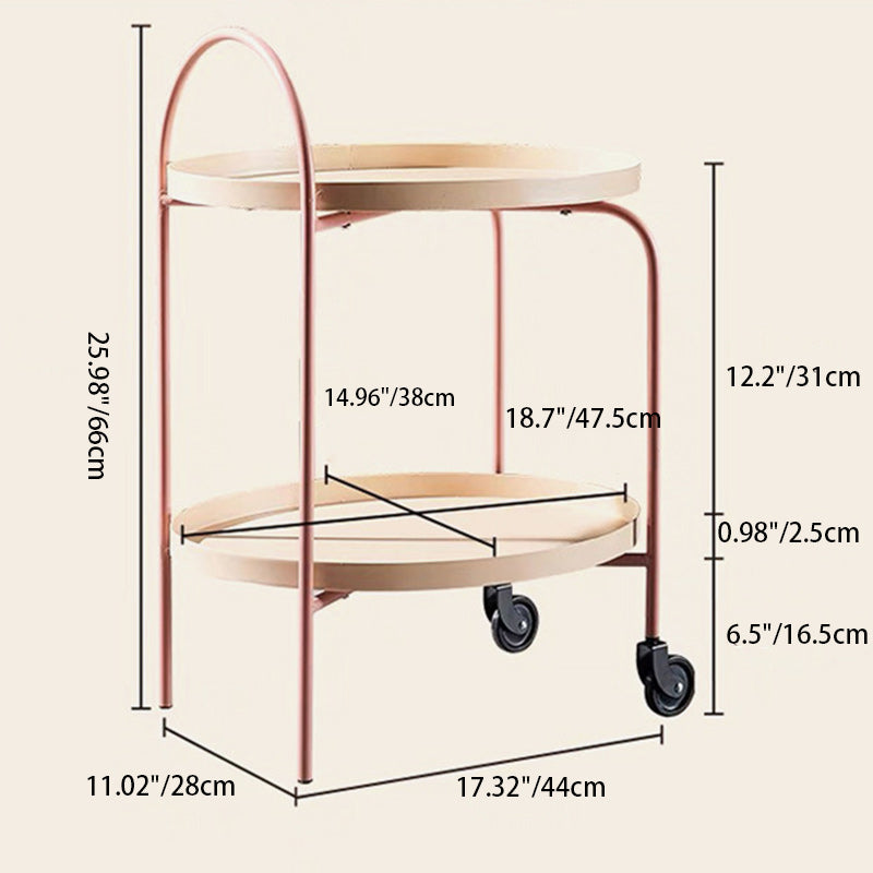 Scandinavian Oval Iron Metal 2-Tier Side Table