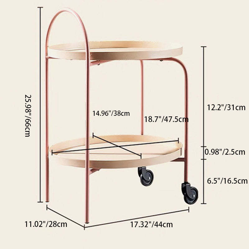 Scandinavian Oval Iron Metal 2-Tier Side Table