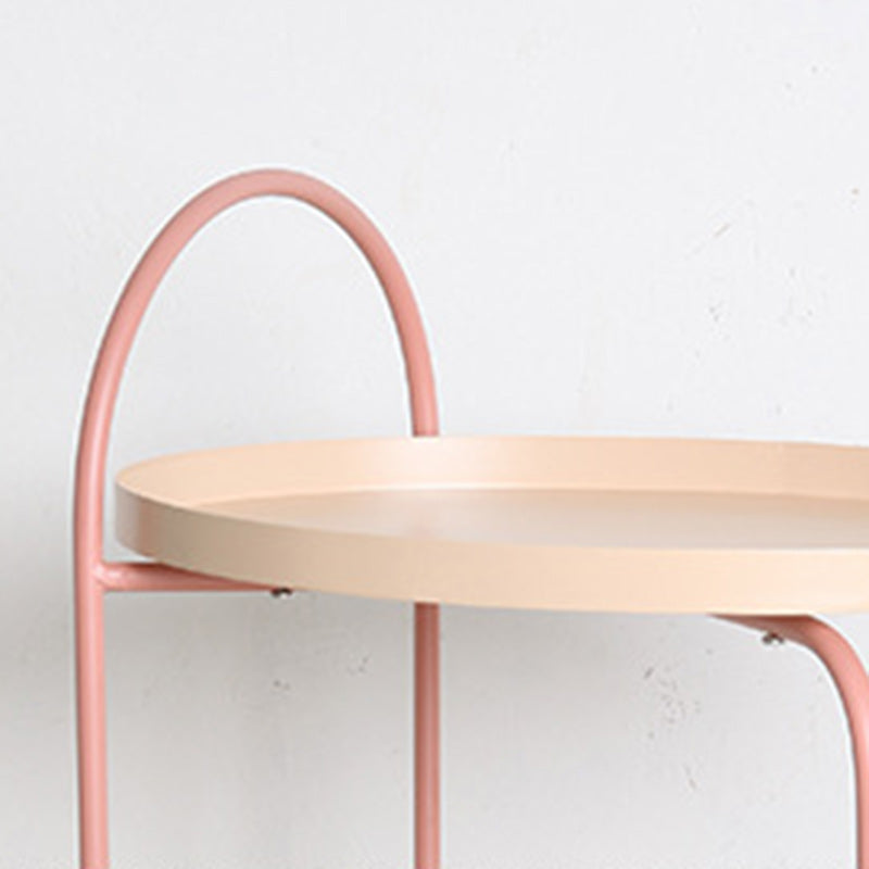 Scandinavian Oval Iron Metal 2-Tier Side Table