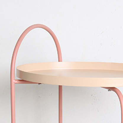 Scandinavian Oval Iron Metal 2-Tier Side Table