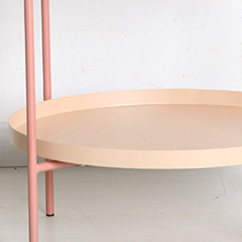 Scandinavian Oval Iron Metal 2-Tier Side Table