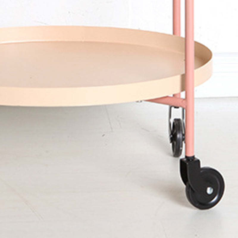 Scandinavian Oval Iron Metal 2-Tier Side Table